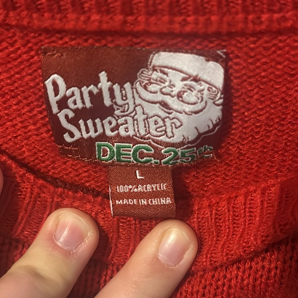 Party Sweater Dec. 25th Gingerbread man  - Ugly Christmas Sweater - Size L - Picture 6 of 6